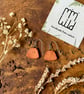 Dazzling Orange Ceramic Earrings; Foraged Bristol Clay, Hypoallergenic Steel Hoo - Image 8