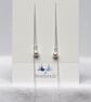 Sterling Silver Pearly Drop Threader Earrings - Image 4