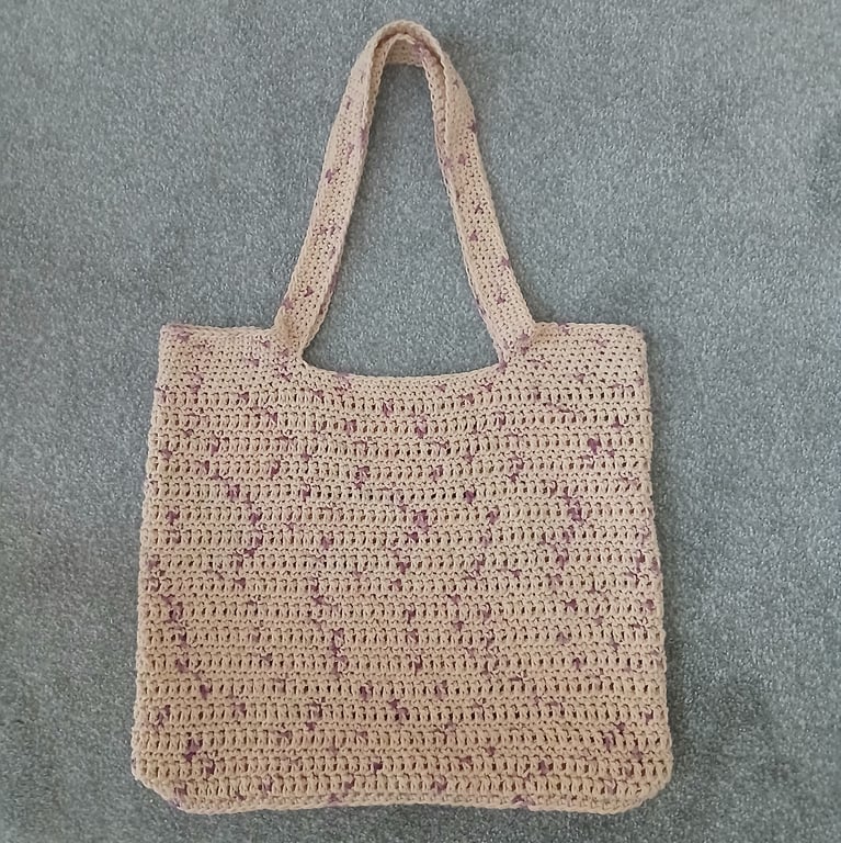 CROCHET Ladies Cream Ombre Tote Bag