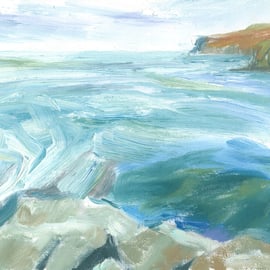 Isle of Skye Sea Painting, oil on canvas: "Pooltiel Sea Swell"