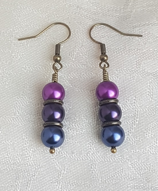 Gorgeous Peacock Purple Earrings - Dark tones