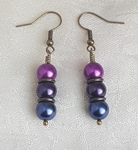 Gorgeous Peacock Purple Earrings - Dark tones