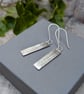 Sterling Silver Long Rectangle Earrings with Ribbon Pattern - JBJ1101 - Image 6