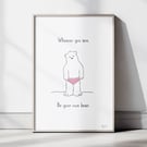 Be Your Own Bear - Children's Wall Art Print – Polar Bear Illustration