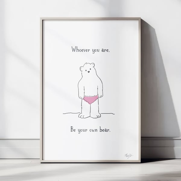 Be Your Own Bear - Children's Wall Art Print – Polar Bear Illustration