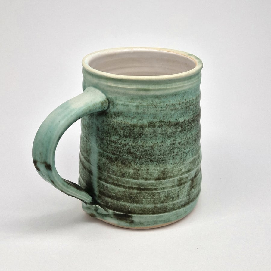 Large, Teal, Hand-Thrown Stoneware Mug 55