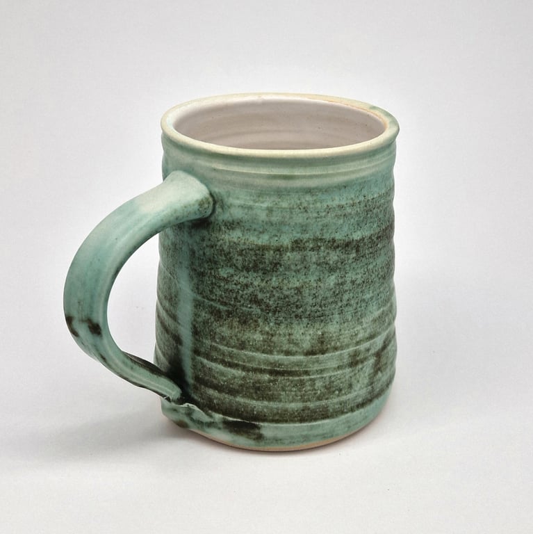 Large, Teal, Hand-Thrown Stoneware Mug 55