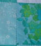 Green and white patchwork cushion cover 15x15in, 38x38cm. Lined. Wrapover back.  - Image 4