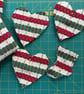 Christmas Stocking decoration - Red & Green. Handwoven in Wales - Image 6