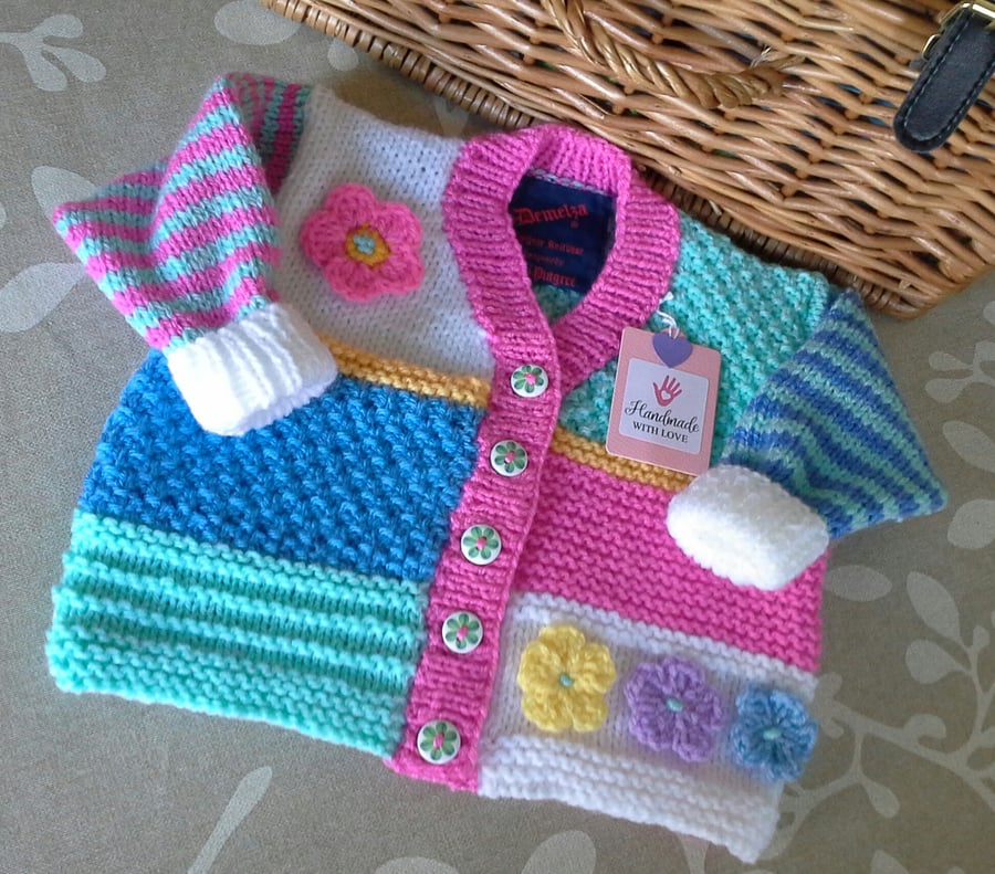 Baby Girls Patchwork Cardigan  6-12 months