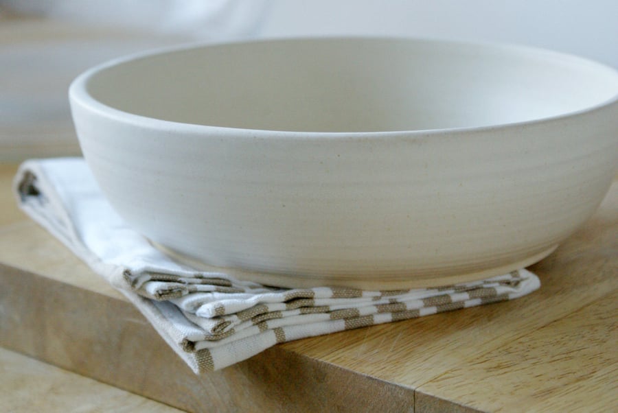 Made to order - Set of four large stoneware pasta bowls choose your colour