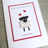 Seconds Sunday - Quilled sheep Valentine card - I love ewe!