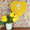 Harris tweed heart shaped clock orange yellow wedding gift golden anniversary