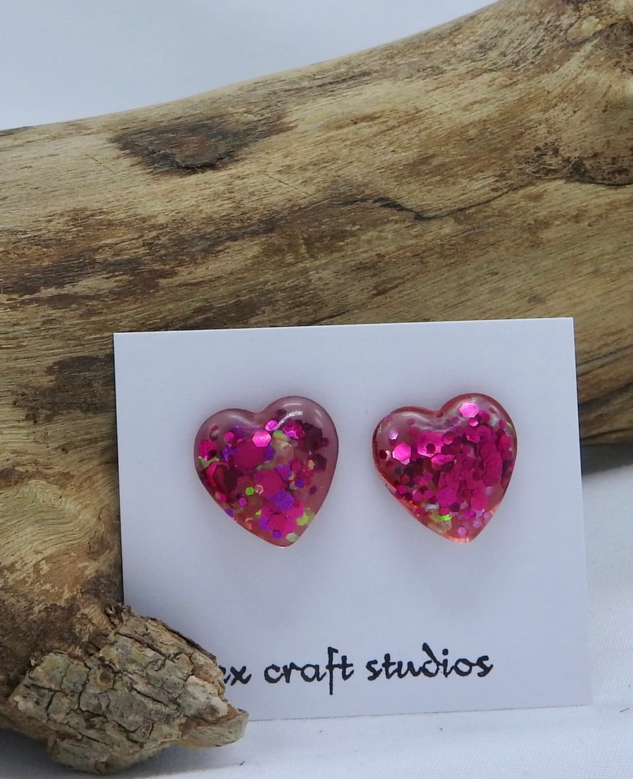 Pink sparkle hearts 