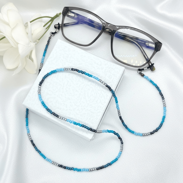 Handmade Czech Glass Seed Bead Glasses Chain,