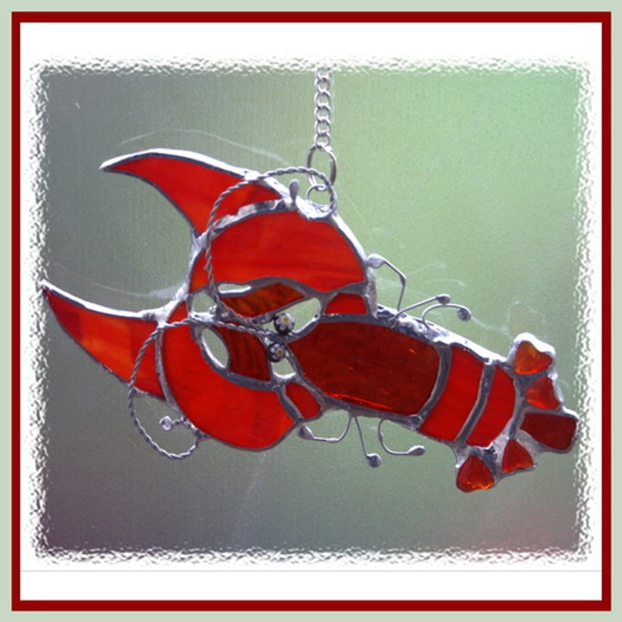 Lobster Stained Glass Suncatcher 