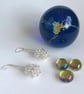 Sterling Silver Rose Quartz Chainmaille Earrings - Image 3
