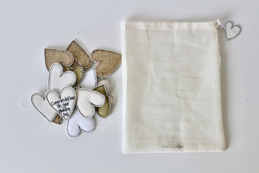 'Congratulations on your Wedding Day' Heart Garland - Hanging Decoration