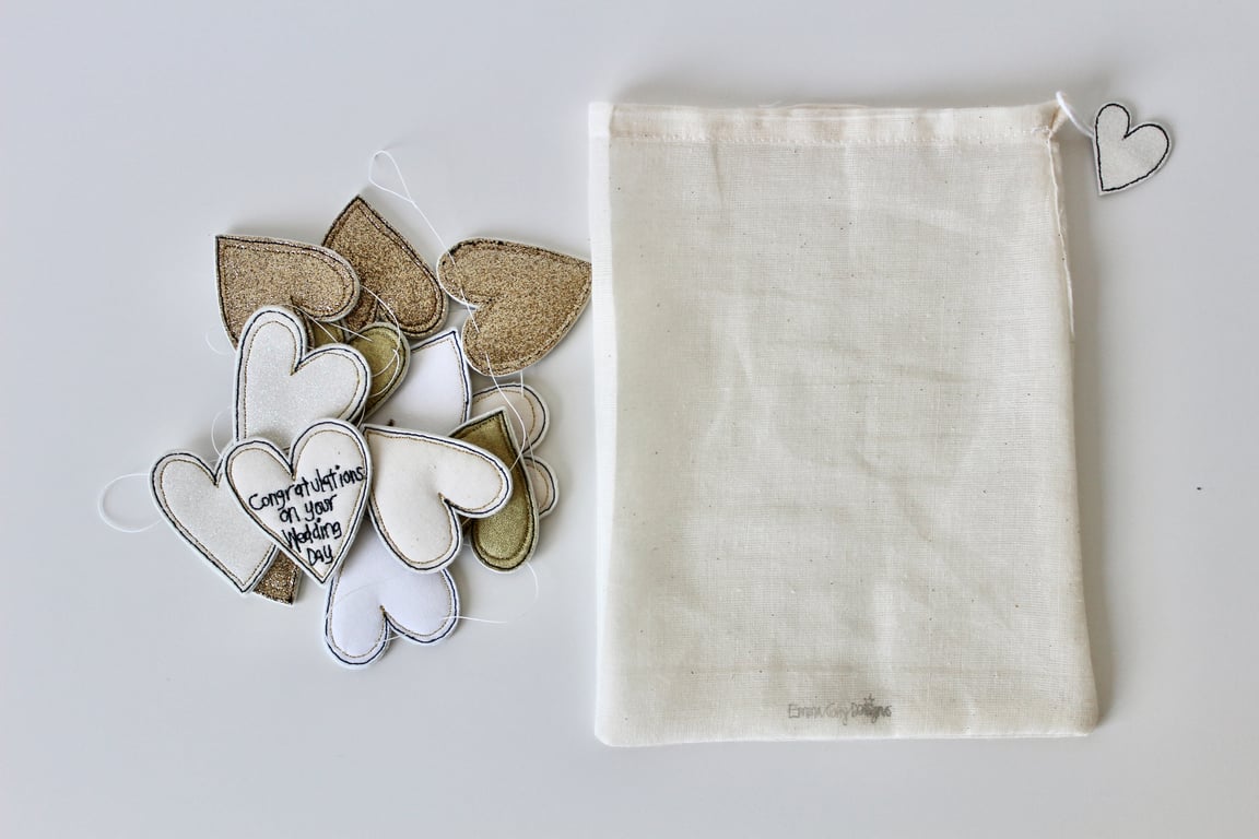 'Congratulations on your Wedding Day' Heart Garland - Hanging Decoration