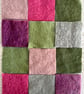 12 Dyed Vintage Wool Felt Pieces 4 Inch Squares