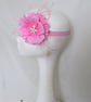 Bright Pale Pink Rose Flower Retro Vintage Flapper Gatsby Hair Headband Band - Image 3