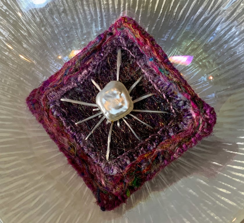 Baroque Pearl Wool Brooch.