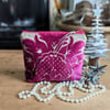 Deep Pink Damask Pouch Make-up bag