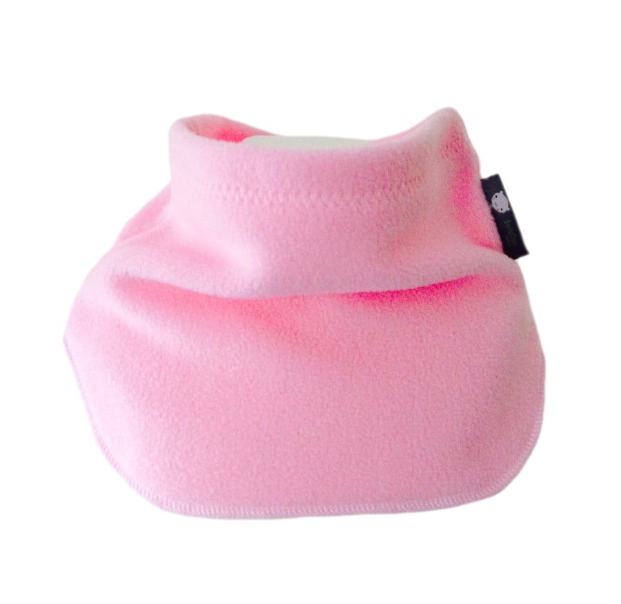 Handmade PLAIN PINK Fleece GIRLS NECK WARMER DUDE SNOOD Kids SCARF
