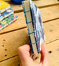 Hand Bound A6 Mixed Media Sketchbook with Coptic Stitch Exposed Spine. Wave. - Image 4