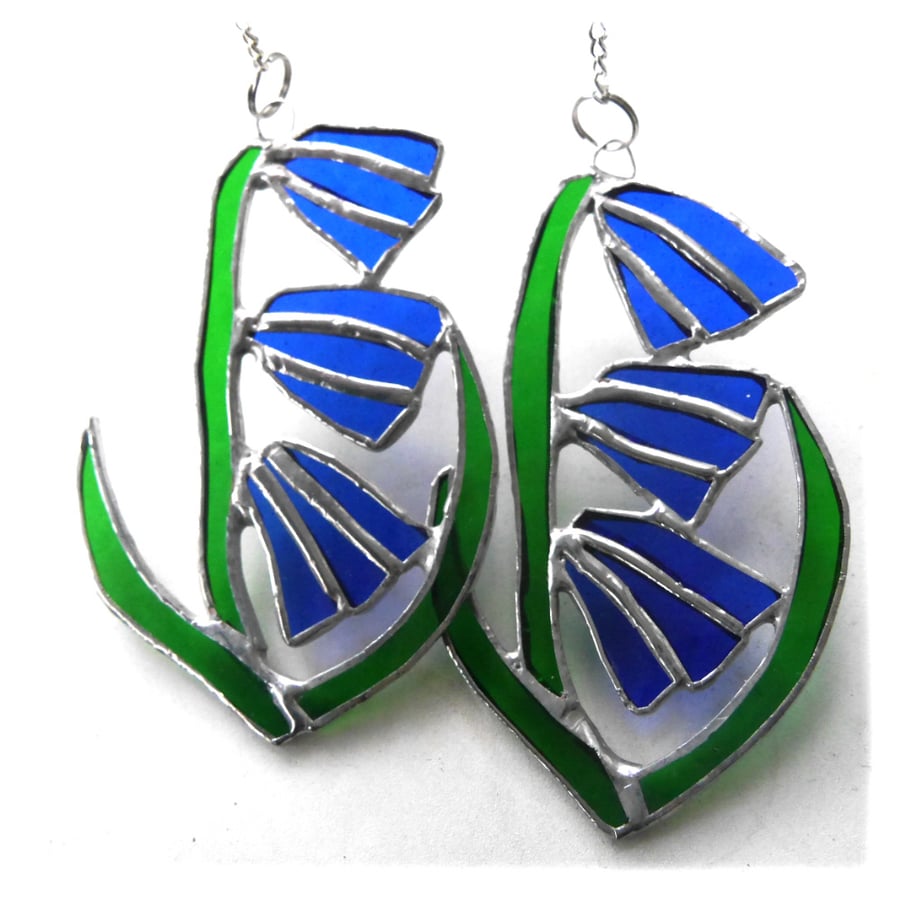 Bluebell Suncatcher Stained Glass Flower Blue 