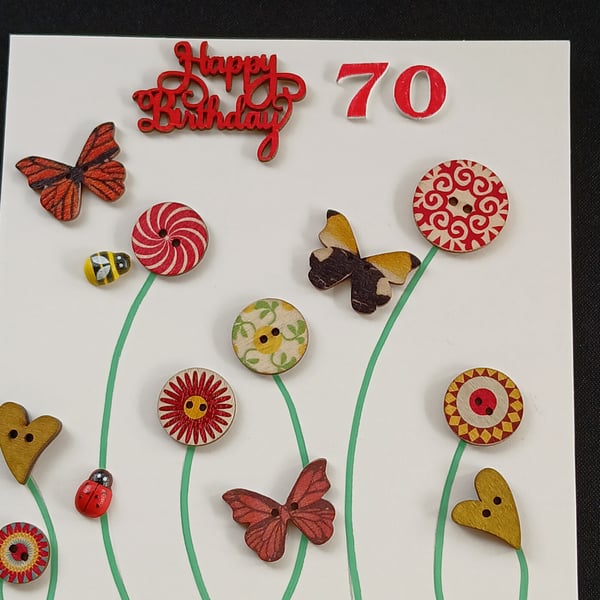 Handmade 70th birthday card 