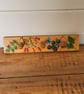 Wooden Coat Hook With 3 Hooks And Decorated  With Blackberries And Rosehips 