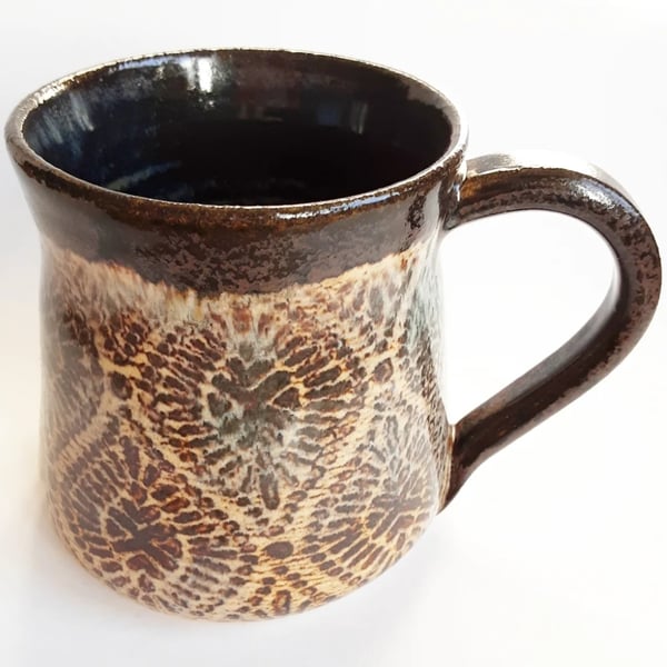 Mug Brown Glazed  - Hand Thrown Stoneware Ceramic Mug 