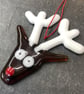 Fused glass Rudolph the Reindeer tree decoration - Image 2