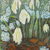 Snowdrops - Original Hand Pressed Linocut Print Ltd Edition