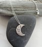Silver moon pendant made from silver clay - Image 2