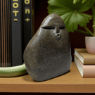 Stone OooF Face Sculpture, Natural Sandstone, Hand Carved Stone Decor