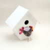 Pink Copper Leaf Fused Glass Chicken Decoration