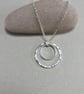 Hammered Sterling Silver Double Circle Necklace - Image 3