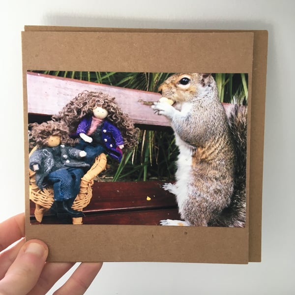 Tall Squirrel Photography Card, Squirrel Lover Gift, Wildlife Card