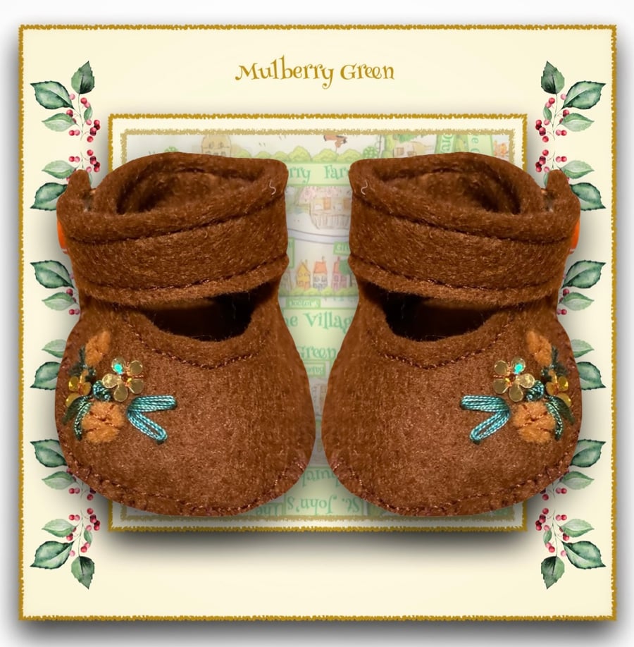 Reserved for Mel - Chestnut Brown Embroidered Shoes