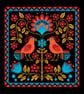 Emberwing Garden, Birds, Flowers cross stitch Pattern DARK (PDF Chart 311A)