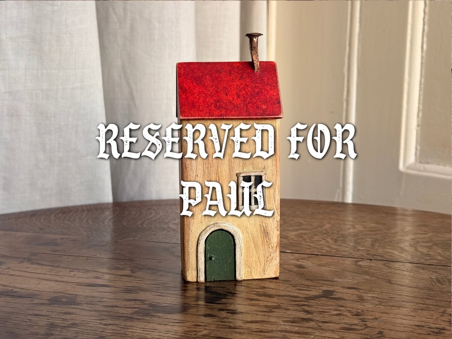 RESERVED FOR APRIL Little Wooden House with a Red Roof