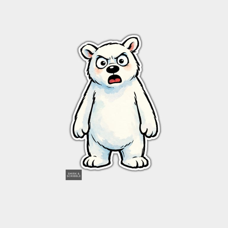 Funny Snarky Vinyl Sticker For Adults - Angry Polar Bear