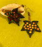 Stunning Green and Bronze Polymer Clay Leaf Earrings - Image 3