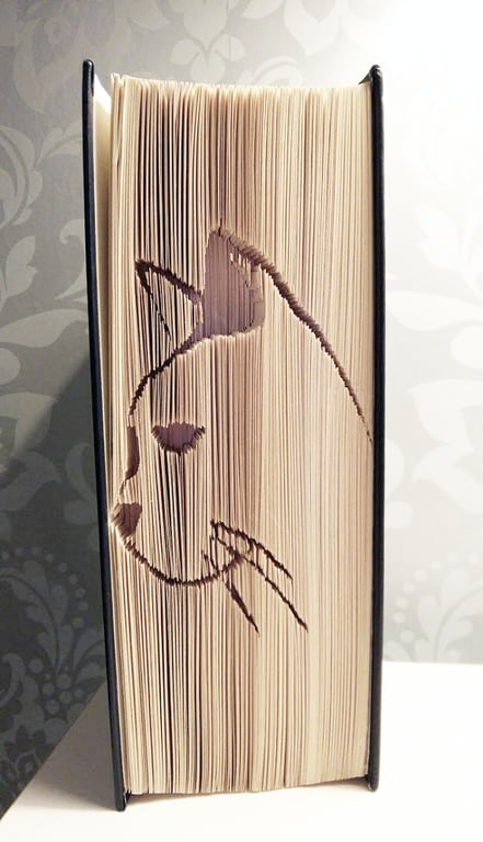 Cat Face CUT & FOLD Book Folding Pattern - EMAILED PDF PATTERN