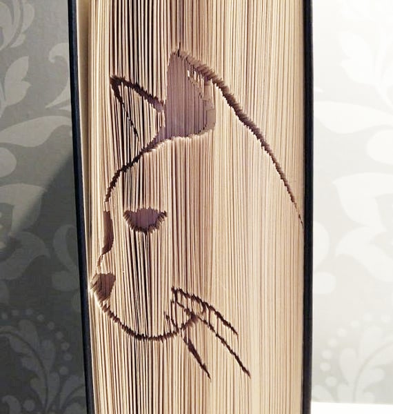 Cat Face CUT & FOLD Book Folding Pattern - EMAILED PDF PATTERN
