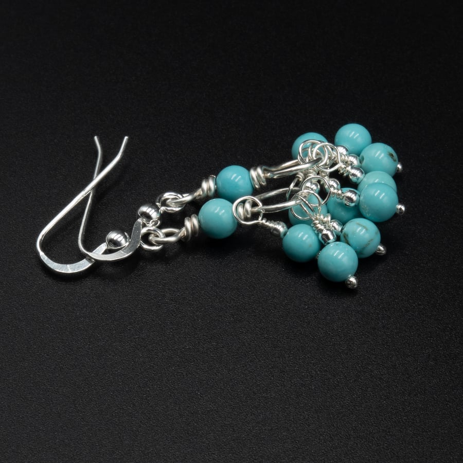 Turquoise Howlite and silver handmade earrings