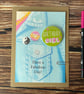 Birthday Girl Badge Card- Illustrated Greeting Card with Removable badge
