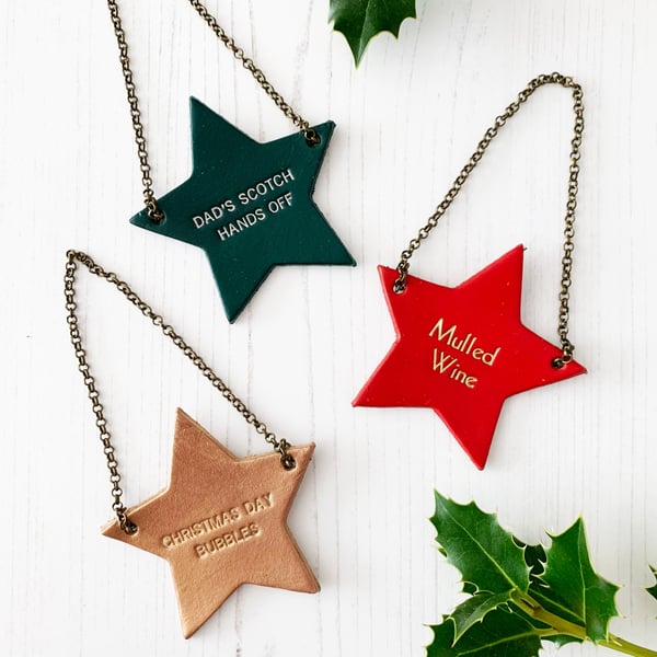 Christmas Star Bottle Tag, perfect little gift for the Christmas table.